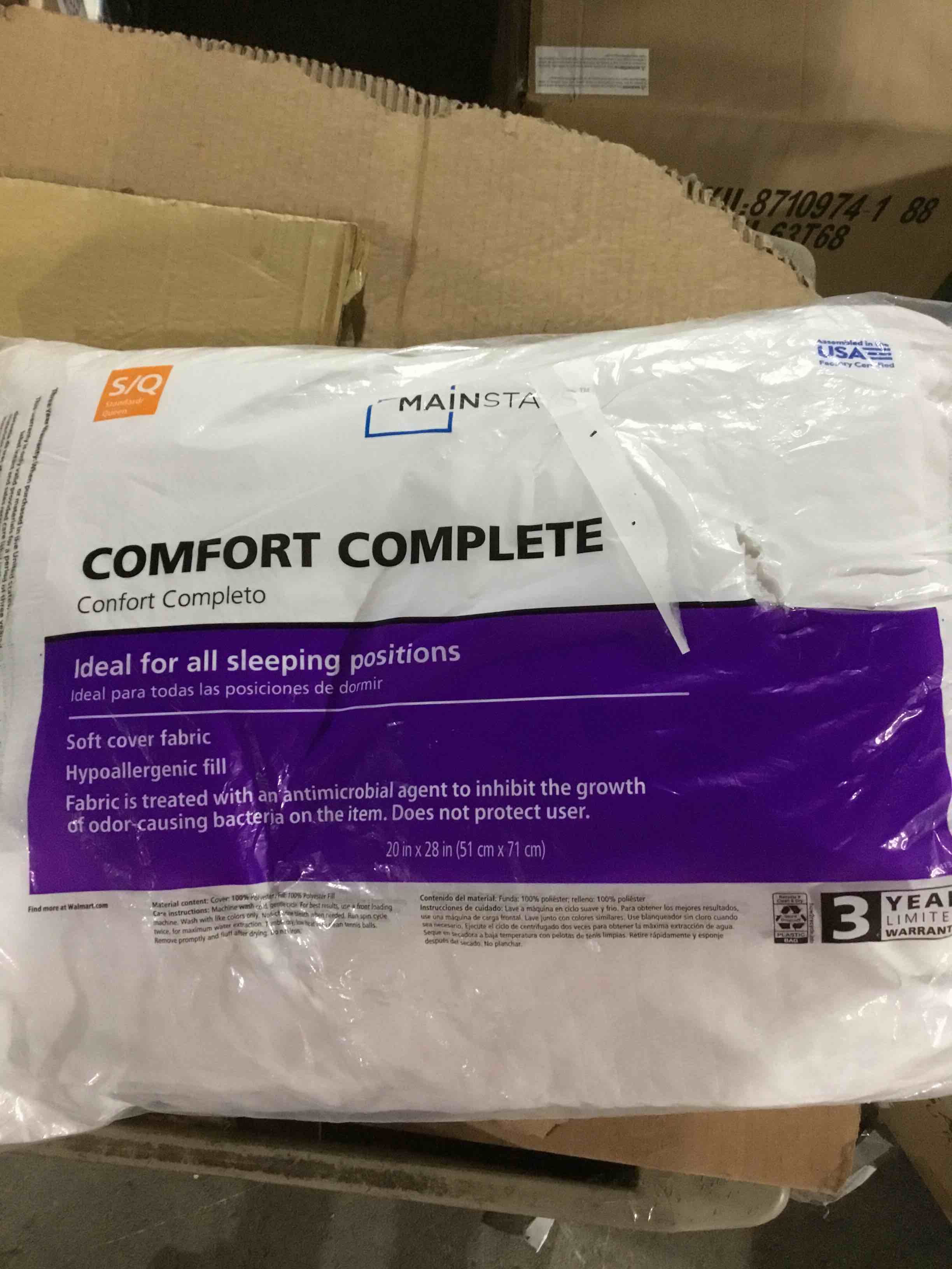 Condition photo showing Good Condition for Mainstays Comfort Complete Bed Pillow, Standard/Queen