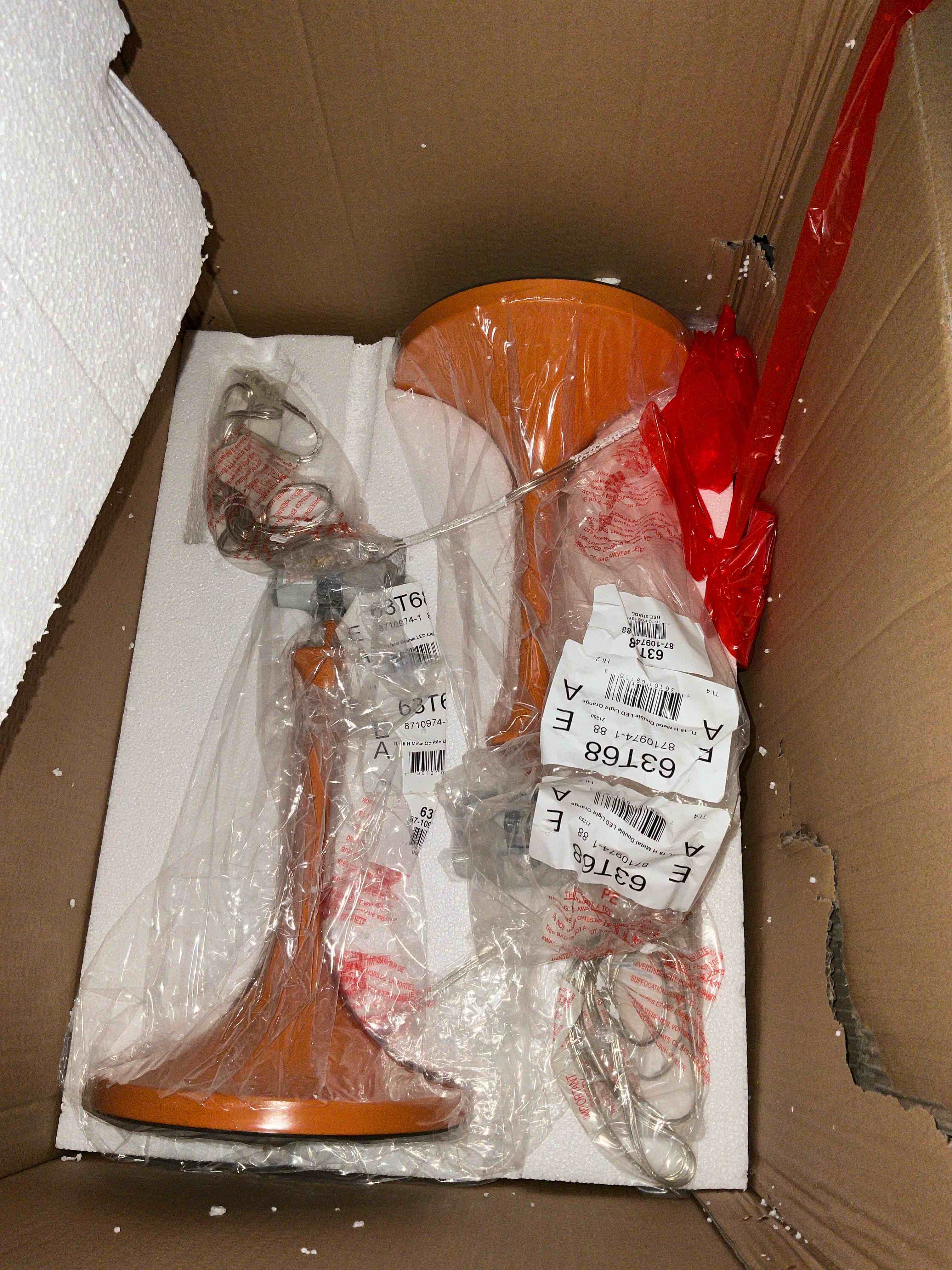 Condition photo showing New/Like New for Pack of 2 Stadini Orange lamp 