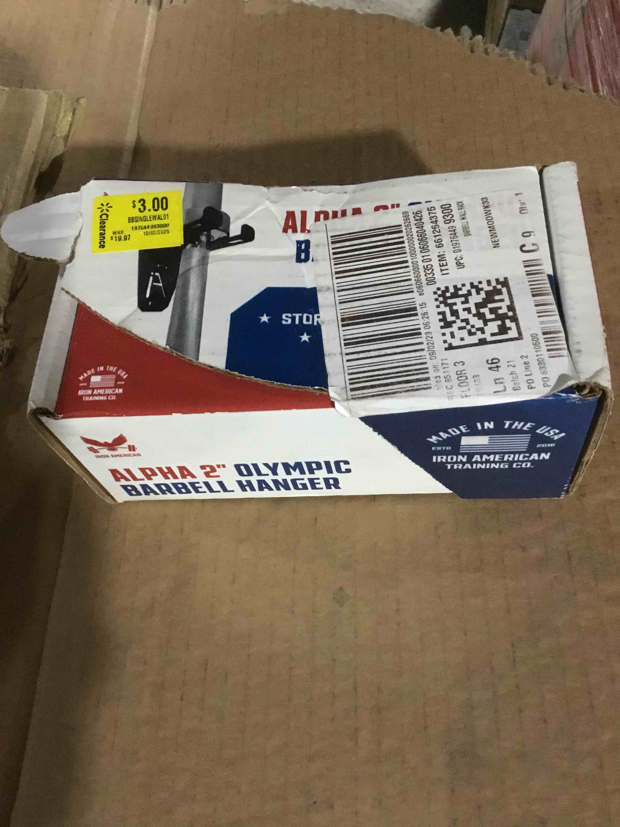 Condition photo showing Good Condition for Wall-Mounted Barbell Holder  Heavy-Duty Steel  Black  Vertical Rack Storage for Olympic Weightlifting Bars