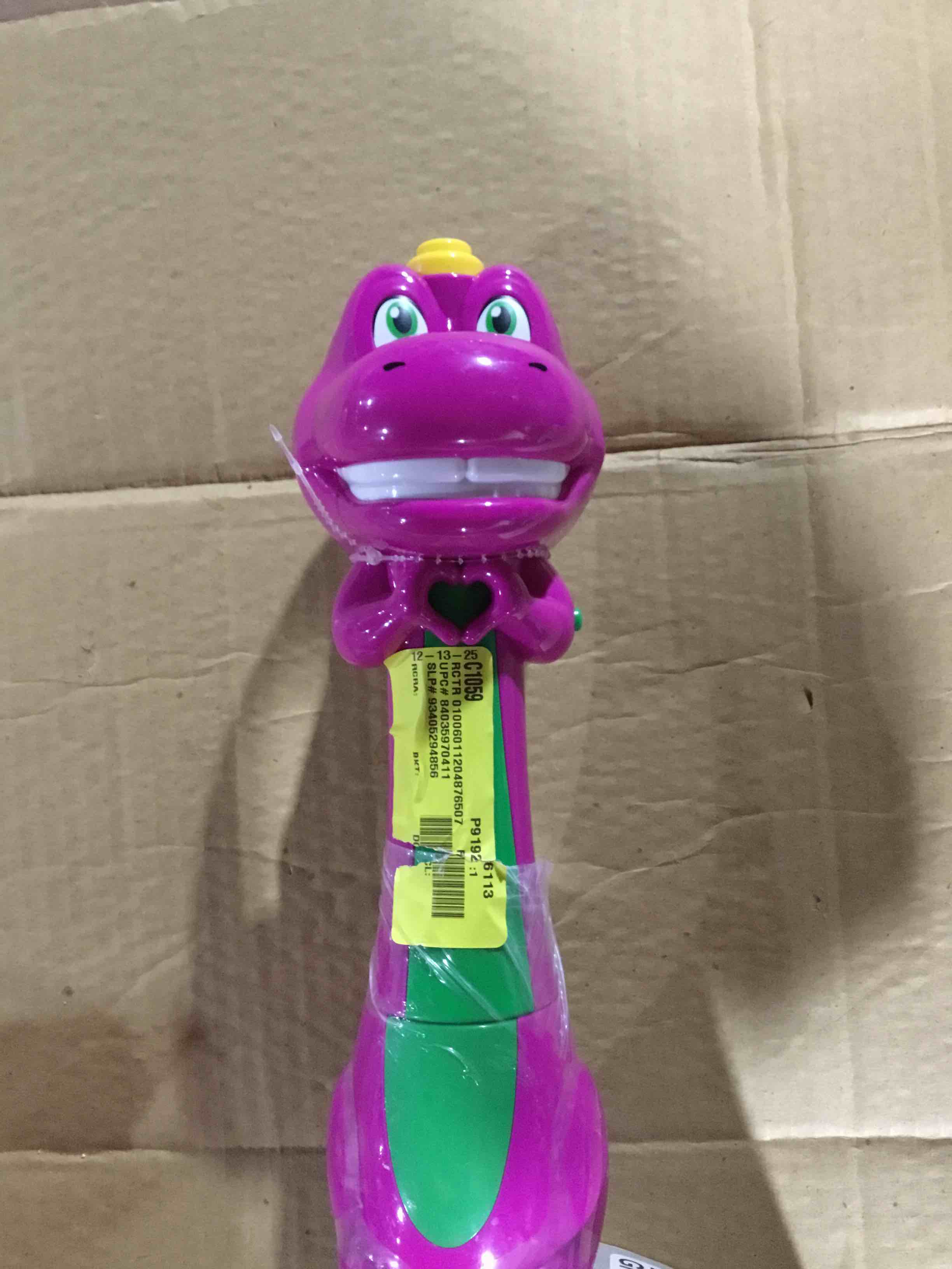 Condition photo showing Good Condition for Barney Bubble Baton, Children Ages 3+ (Requires 3 AA Batteries)