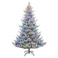 7.5' Pre-Lit Green Flocked Arctic Fir Artificial Christmas Tree with 650 Color-Changing LED Lights, by My Texas House