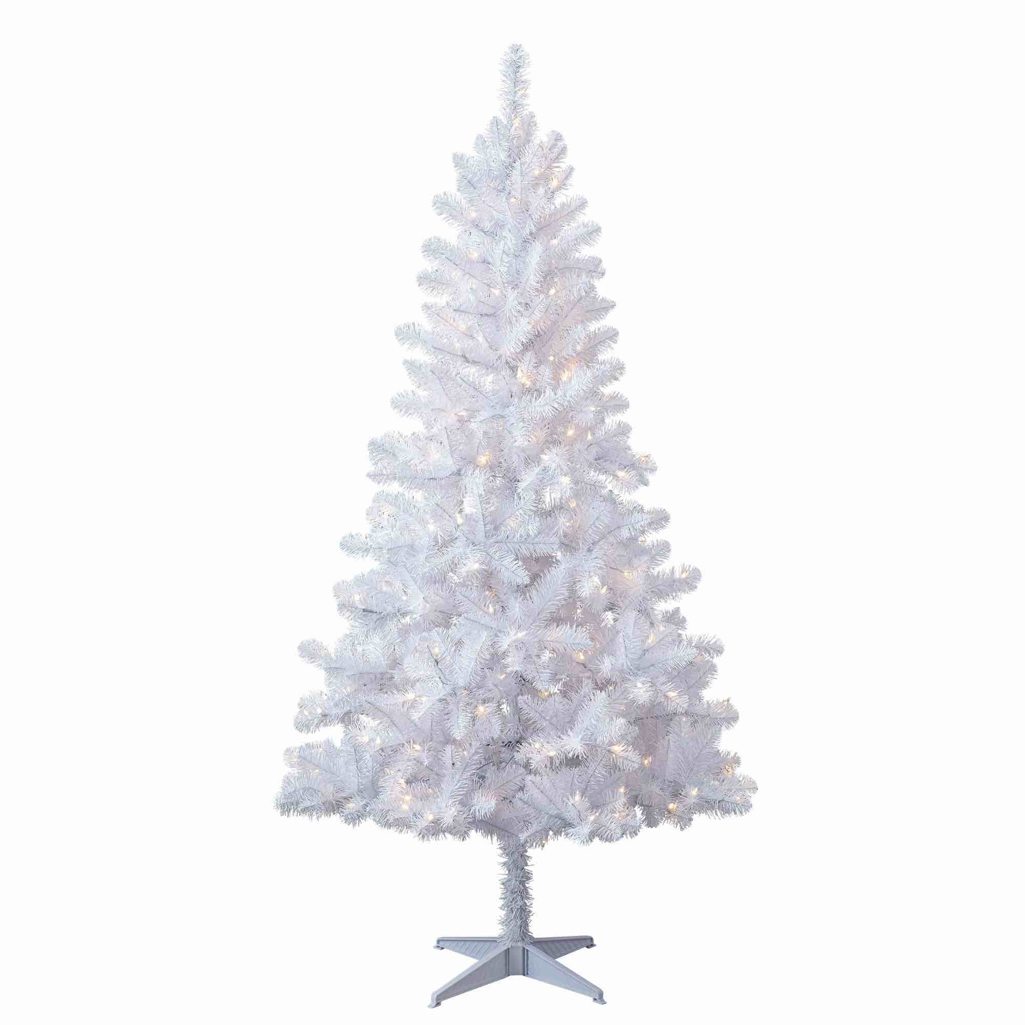 6.5' pre-lit madison pine white artificial christmas tree with color-changing led lights, by holiday time
