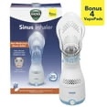 Vicks Non Medicated Steam Sinus Inhaler with 4 Bonus VapoPads  for Allergies and Colds  White  VIH200