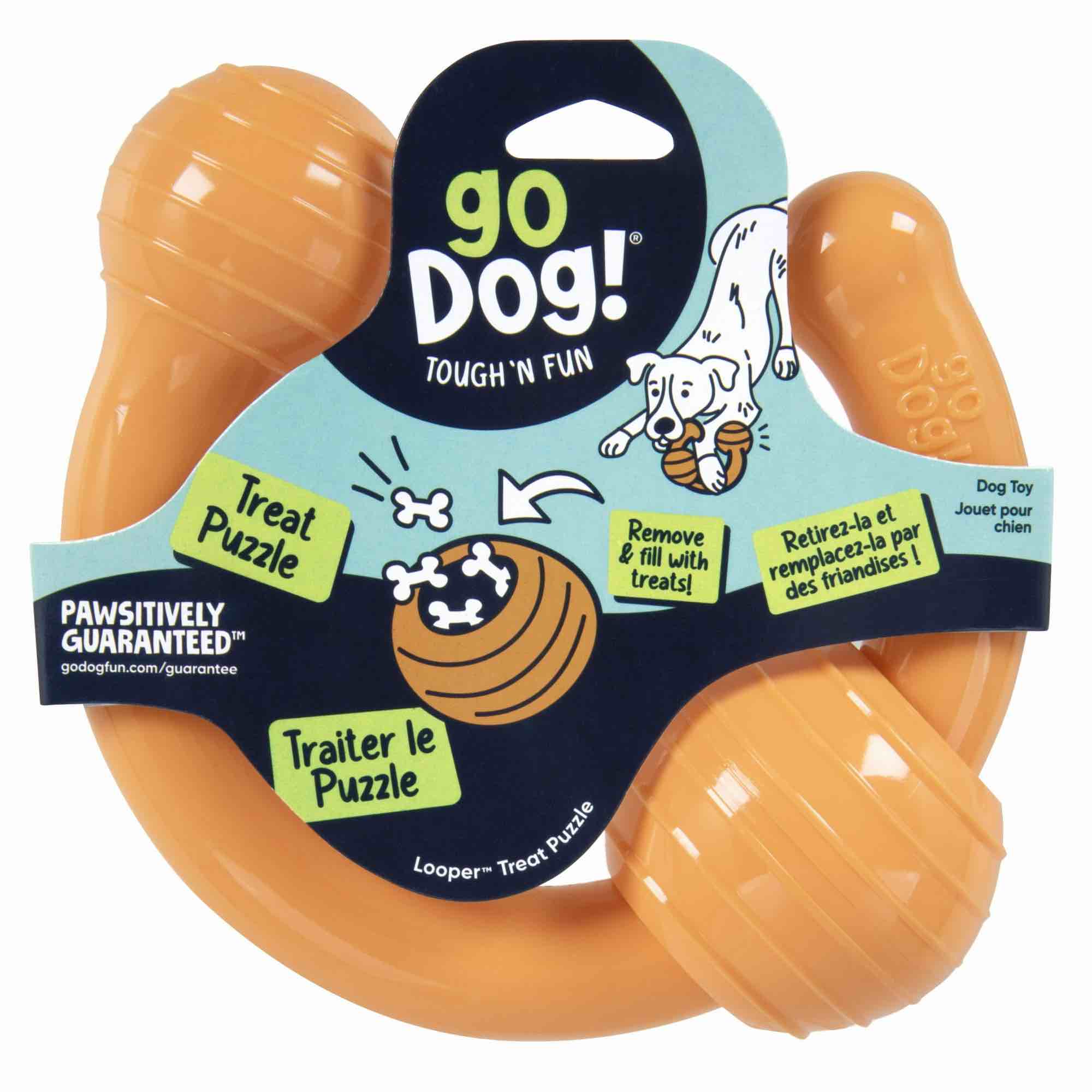 Looper Puzzle Dog Toy Orange