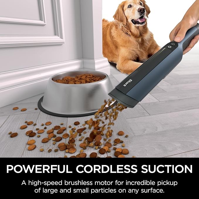 shark wv410bl wandvac cordless hand vacuum, ultra-lightweight & portable with powerful suction & tools for pets, designed for car & home, dark blue