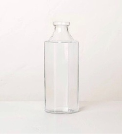 Hearth & Hand with Magnolia Large 12" Octagonal Clear Glass Bottle Vase