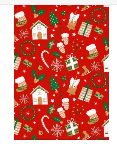 Hojas de Papel de Regalo Fantasía Navideña en Hojas