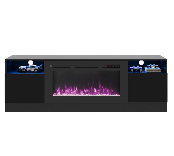 Wood Texture Fire Place Tv Stand ( Incomplete)