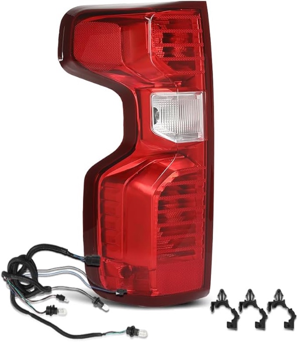 CHEDA Tail Light Compatible with Chevy Silverado 1500 2019-2023/Fit Silverado 2500HD 3500HD 2020-2023 Not Fit w/Factory LED Tail Light Model Left Rear Lamp Assembly Pilotos Traseros Conjunto