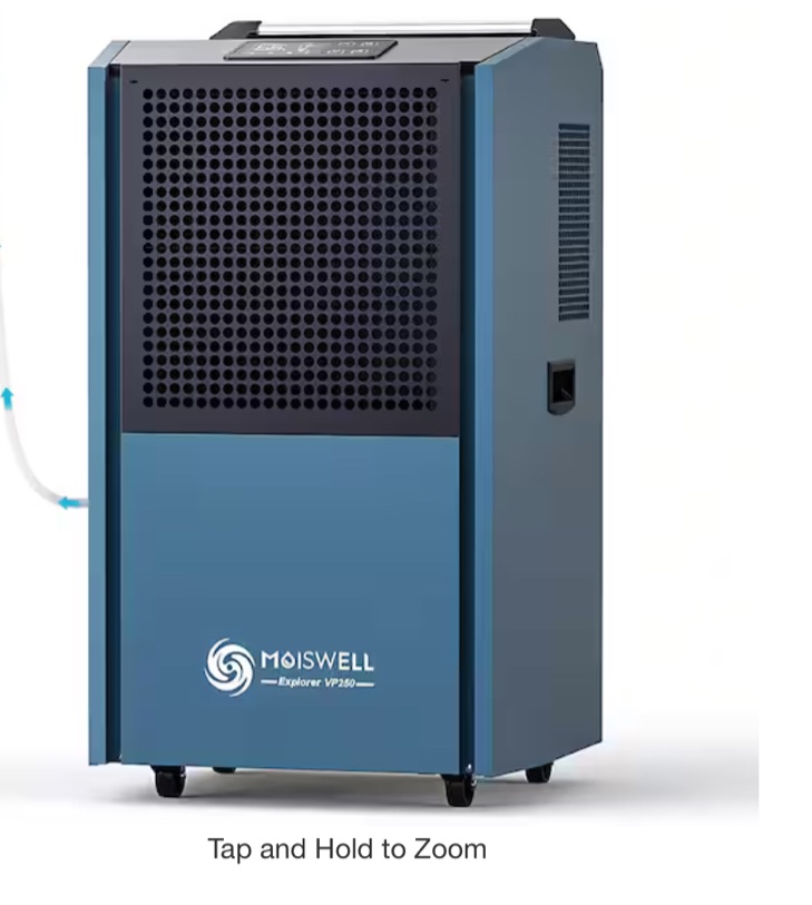 250 pt. 8,500 sq.ft. Bucketless Commercial Dehumidifier with Pump