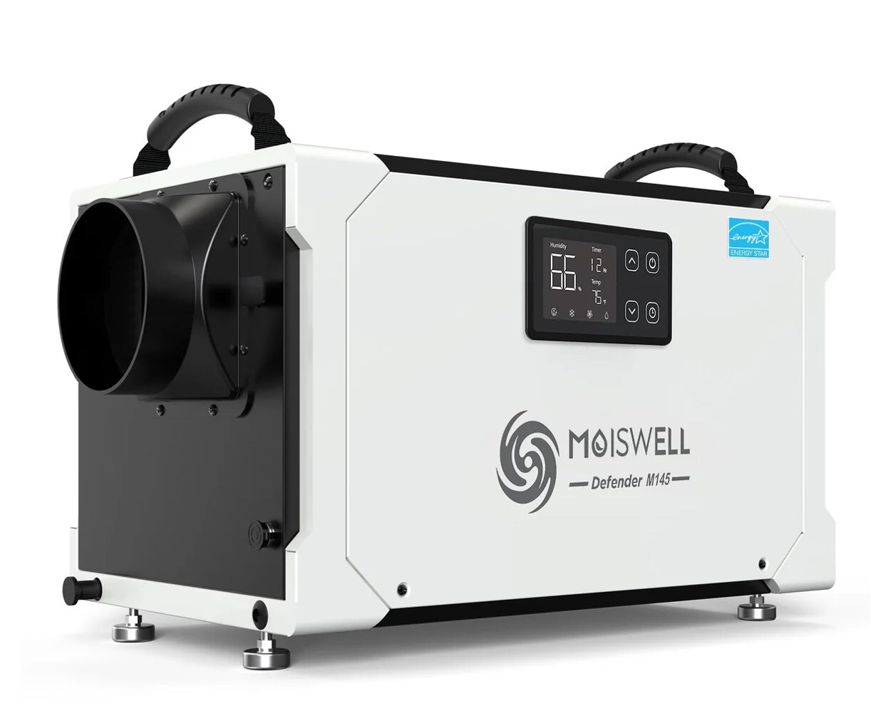 145 Pint Commercial Dehumidifier with Drain Hose for Crawlspace & Basement | MOISWELL Defender M145