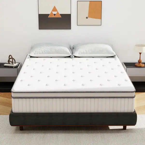 Full Size Mattress 14 Inch Full Mattresses in a Box Hybrid, Medium Firm Feel Memory Foam and Individual Pocket Springs