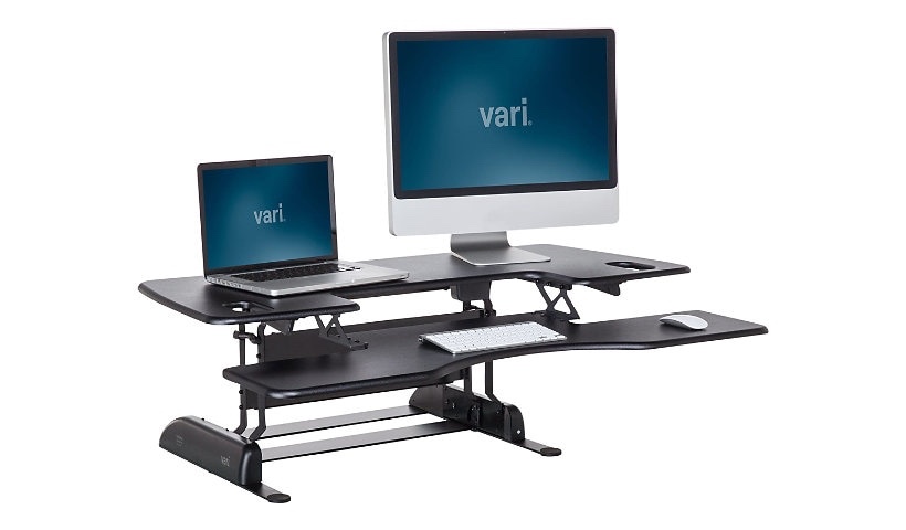 standing desk converter - rectangular with contoured side