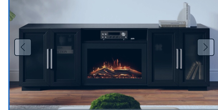 Modern Ember Channing 80-in Smart Black Electric Fireplace TV Stand