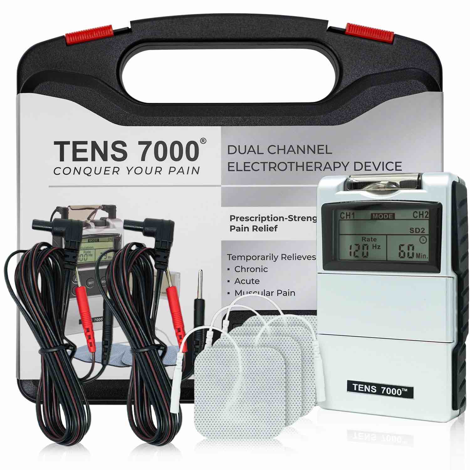 Roscoe Medical TENS 7000 Digital Unit, Muscle Stimulator, Black