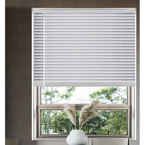 cordless light filtering window blinds, horizontal vinyl mini blinds/shades, 1" slats, easy install