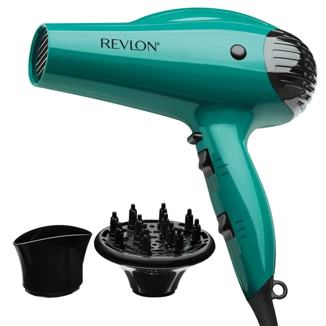 revlon 1875w ionic volume booster hair dryer  green