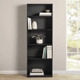mainstays 5-shelf bookcase with adjustable shelves, true black oak