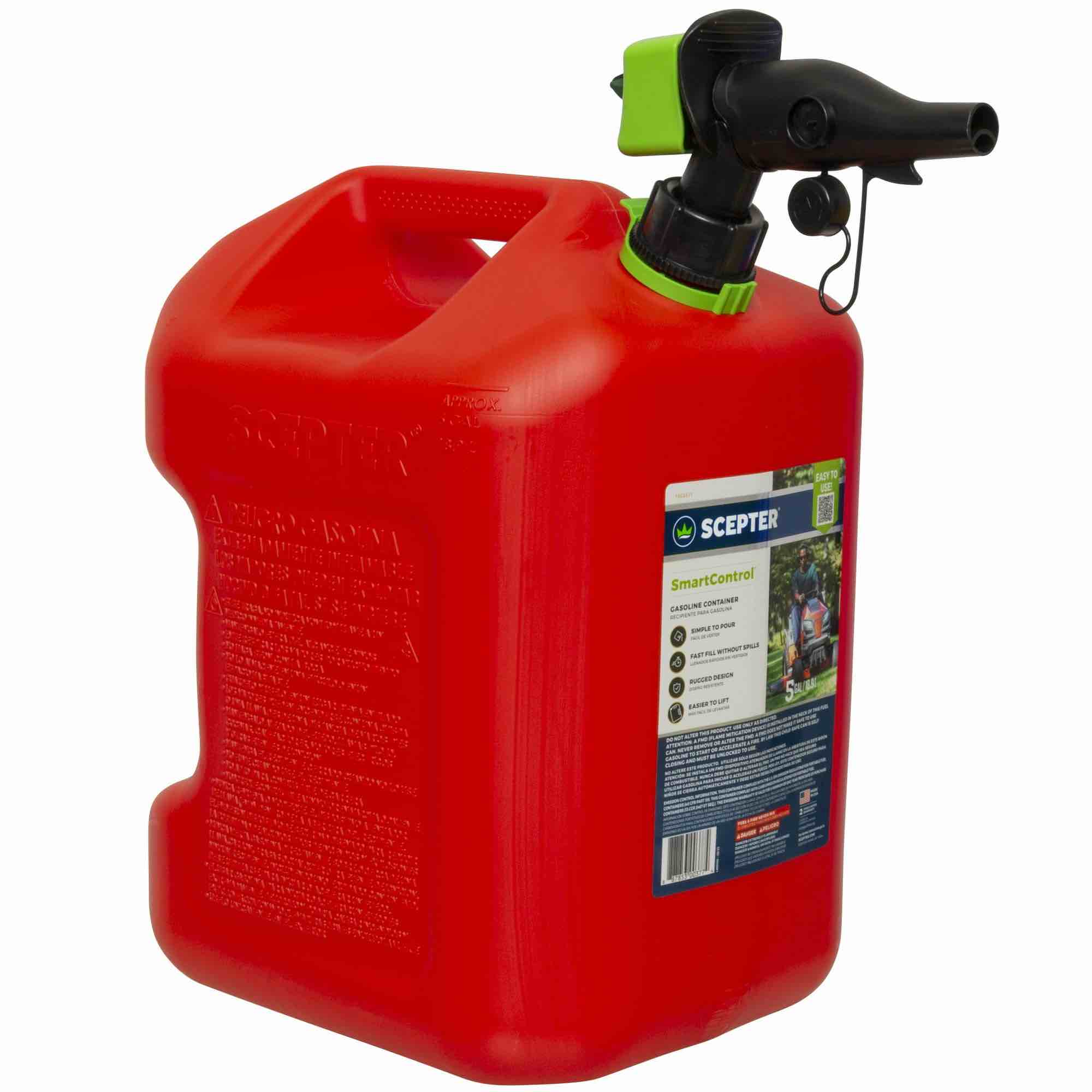 scepter fscg571 smartcontrol gas can with rear handle - 5 gallon,red