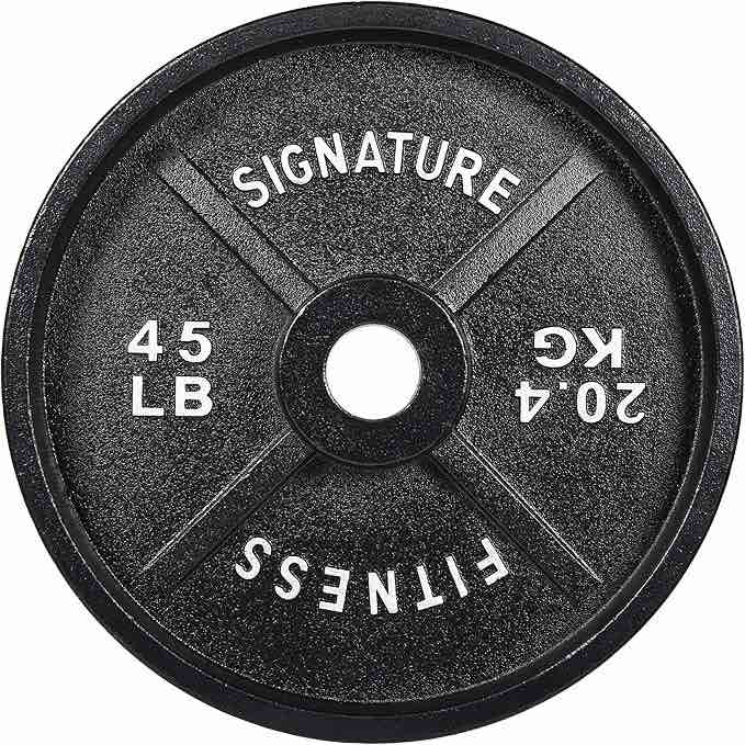 signature fitness deep dish 2-inch olympic cast iron
