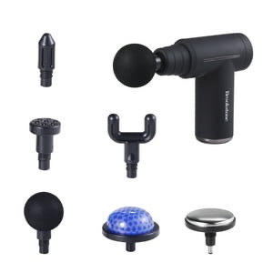 Brookstone Cordless Hot and Cold Percussion Massager  6 Intensity Levels  Deep Tissue Massage Gun