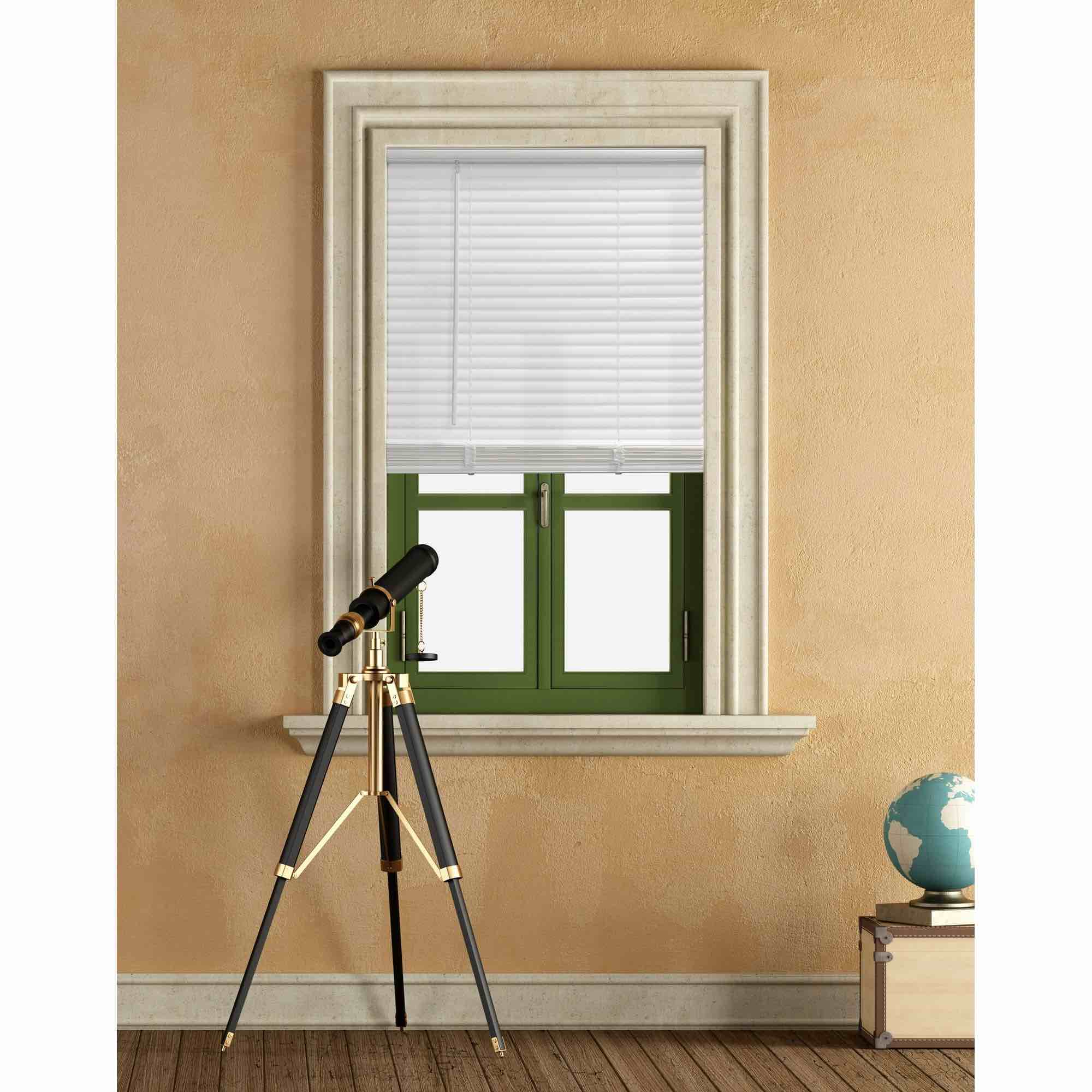 Mainstays 1  Cordless Vinyl Light Filtering Mini Blinds  White  34x64