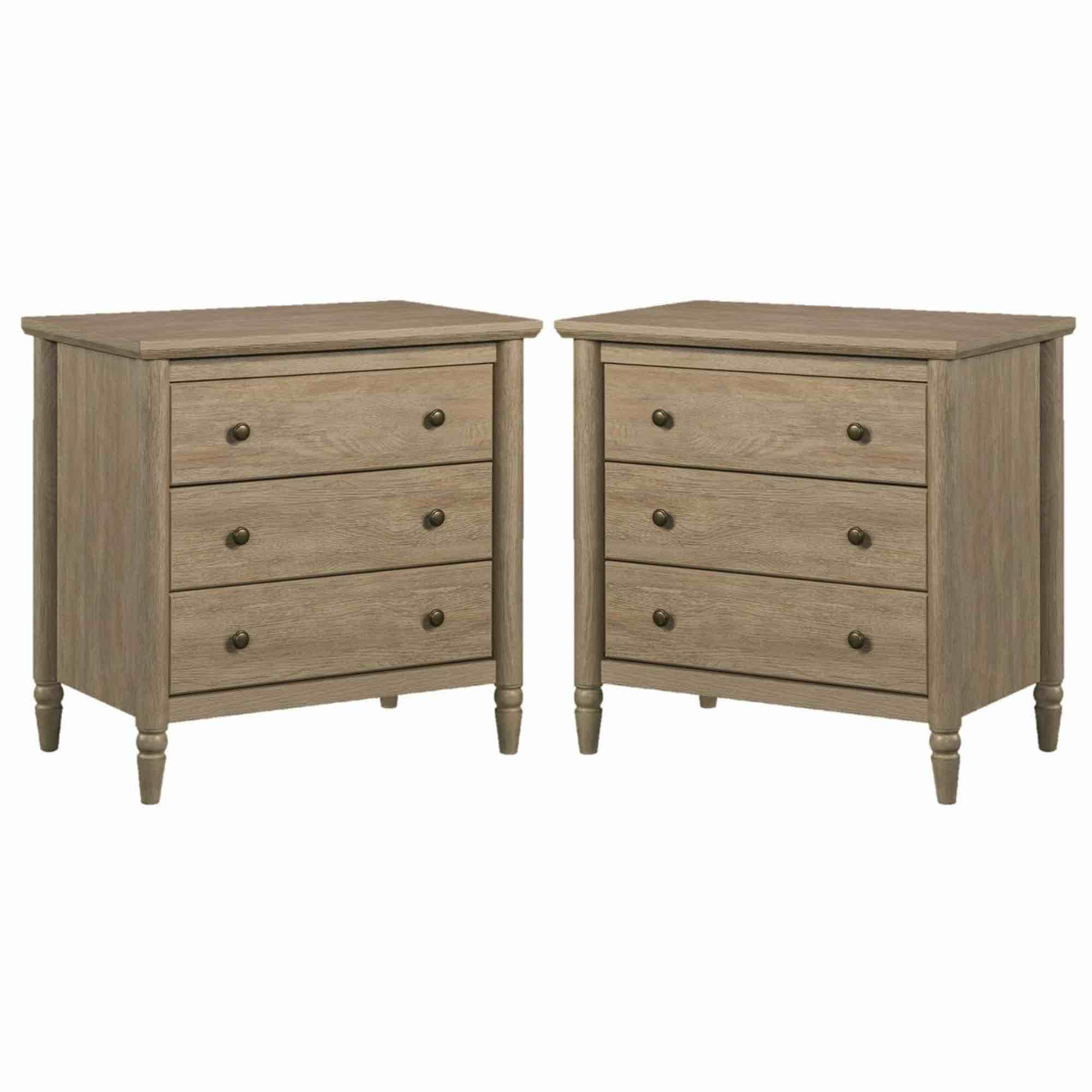 my texas house monroe 3 drawer nightstand with usb, brushed oak finish(incomplete)