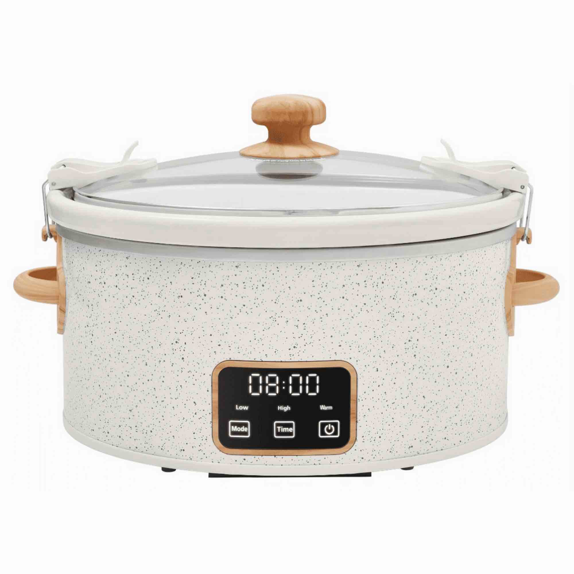 the pioneer woman 6 qt digital slow cooker with locking lid linen speckle