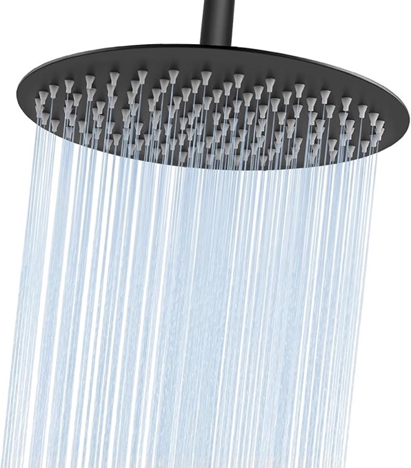round rainfall shower head high pressure stainless steel waterfall large rain shower head ultra thin design,matte black 10 inch better homes & gardens 