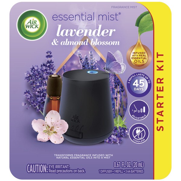 Air Wick® Essential Mist Kit (Diffuser + Refill), Lavender & Almond Blossom