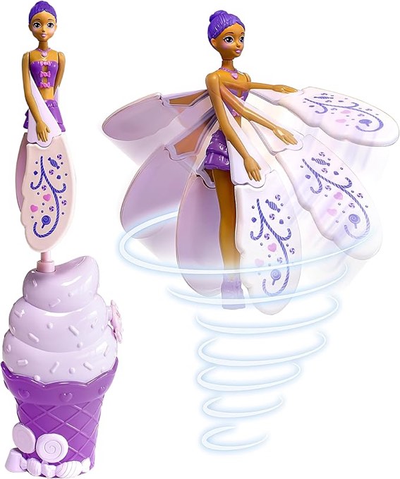 Sky Dancers Purple Licious– The Original Flying Doll Toy – Pull String Powered, Use Indoors or Outdoors, No Batteries Required, Gift for Kids 6+