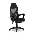gamer gear gaming office chair with extendable leg rest, black fabric upholstery