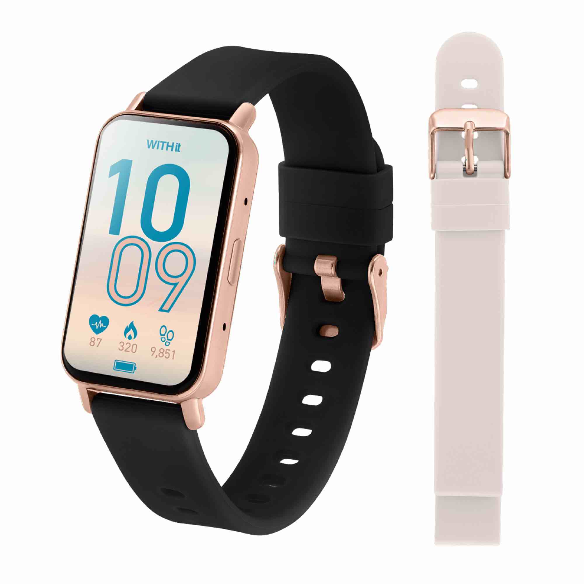 withit dyo series smartwatch with 1.45" full touch screen and interchangeable bands