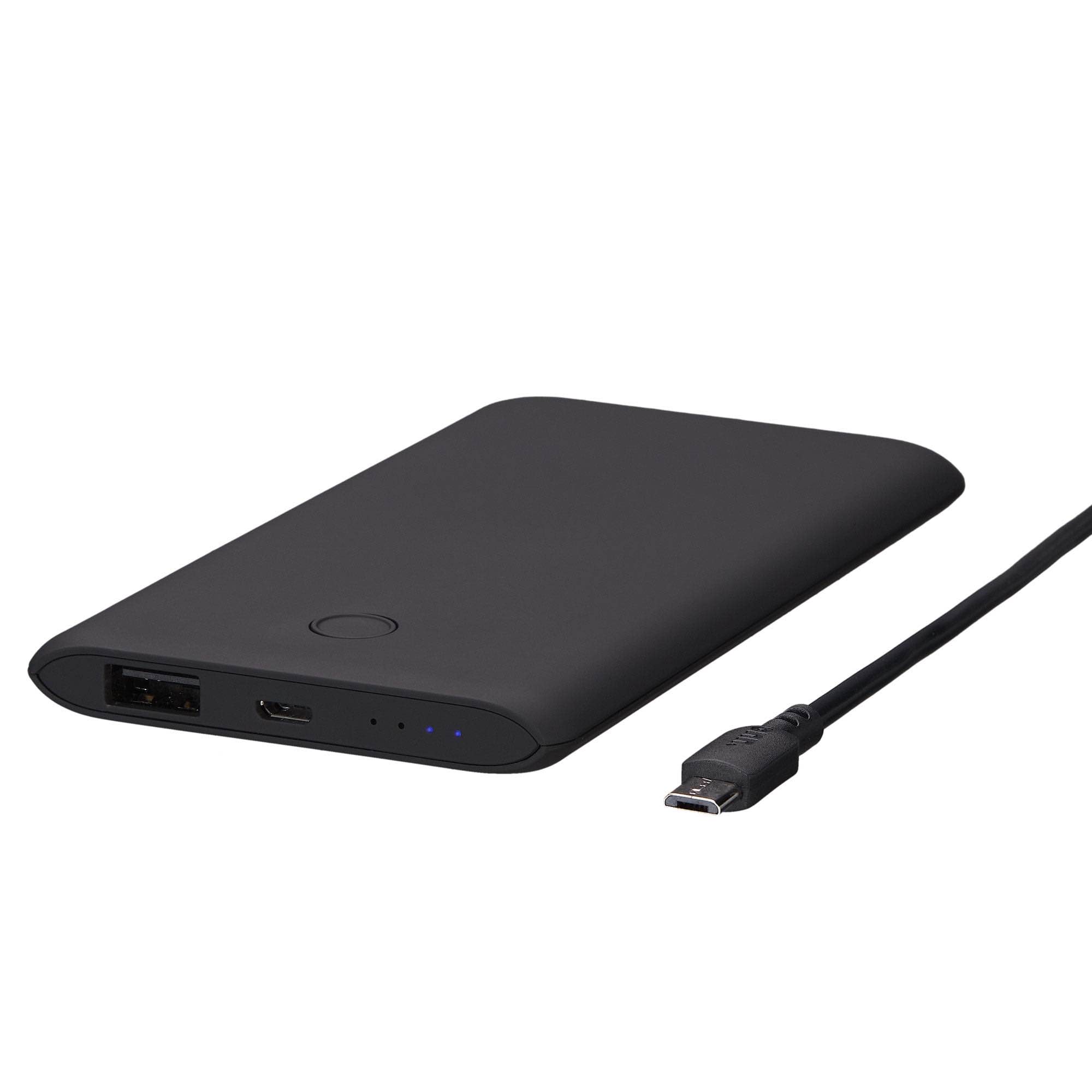 onn. 5000mAh Slim Portable Battery  Black