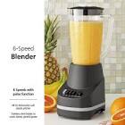 mainstays 6 speed blender with 48 ounce jar,1.5l jar, black,new