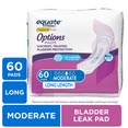 Equate Options Women s Incontinence Pads  Moderate Absorbency  Long Length (60 Count)