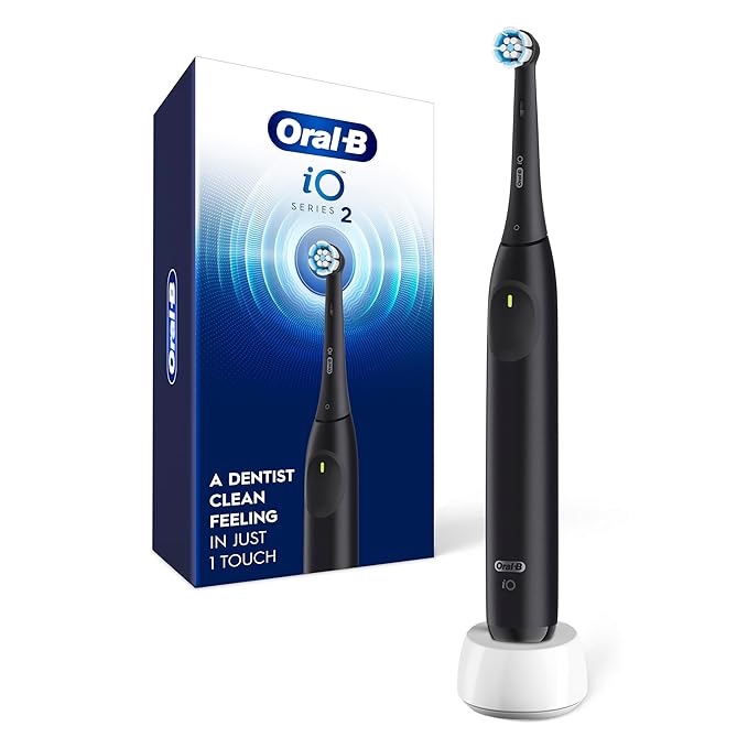 Oral-B iO Series 2 Rechargeable Electric Toothbrush Night Black with 1 Gentle Care Brush Head for Adults and Children 3+