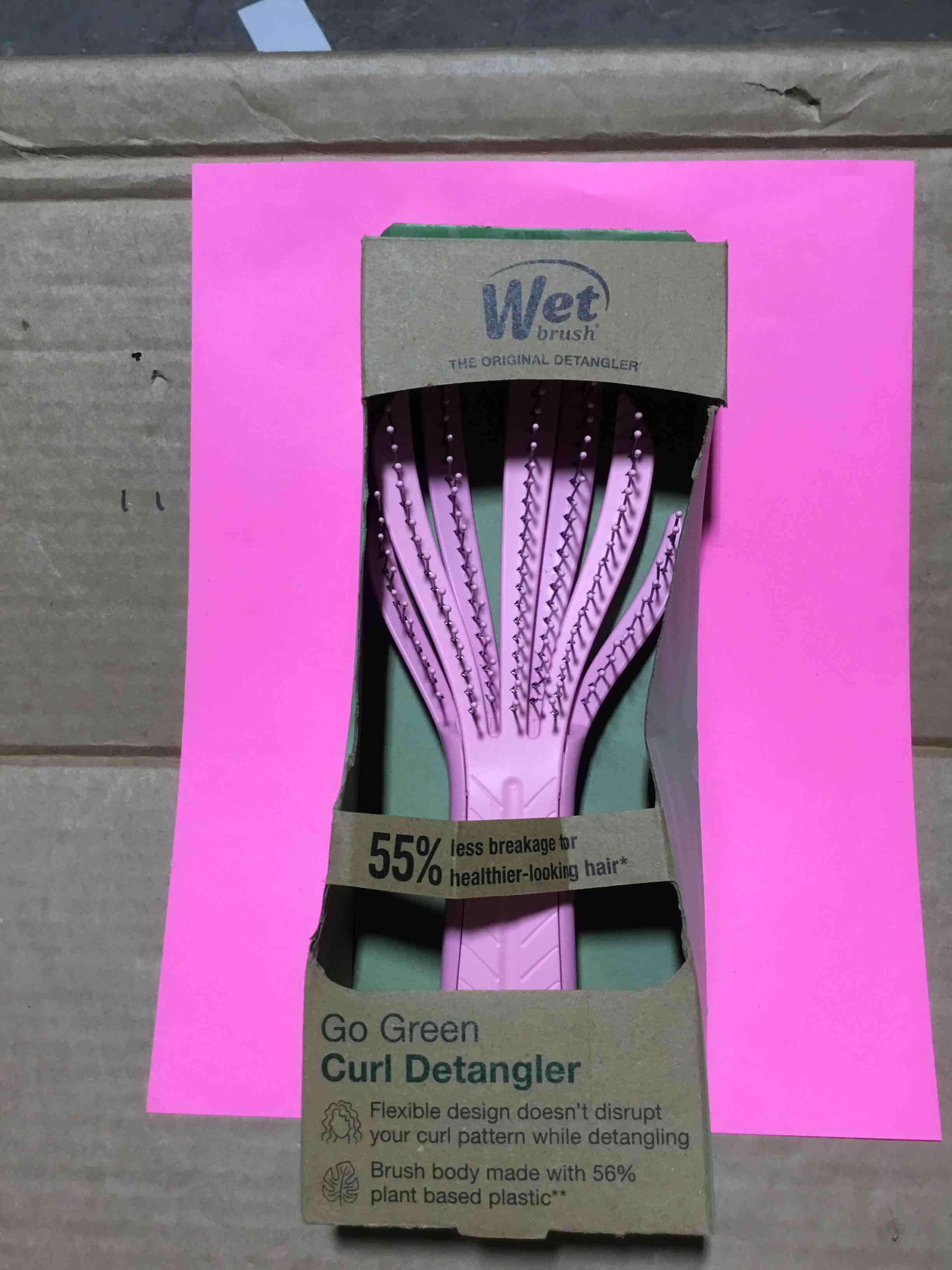 Condition photo showing New/Like New for Wet Brush Go Green Curly Detangling Hair Brush - Pink