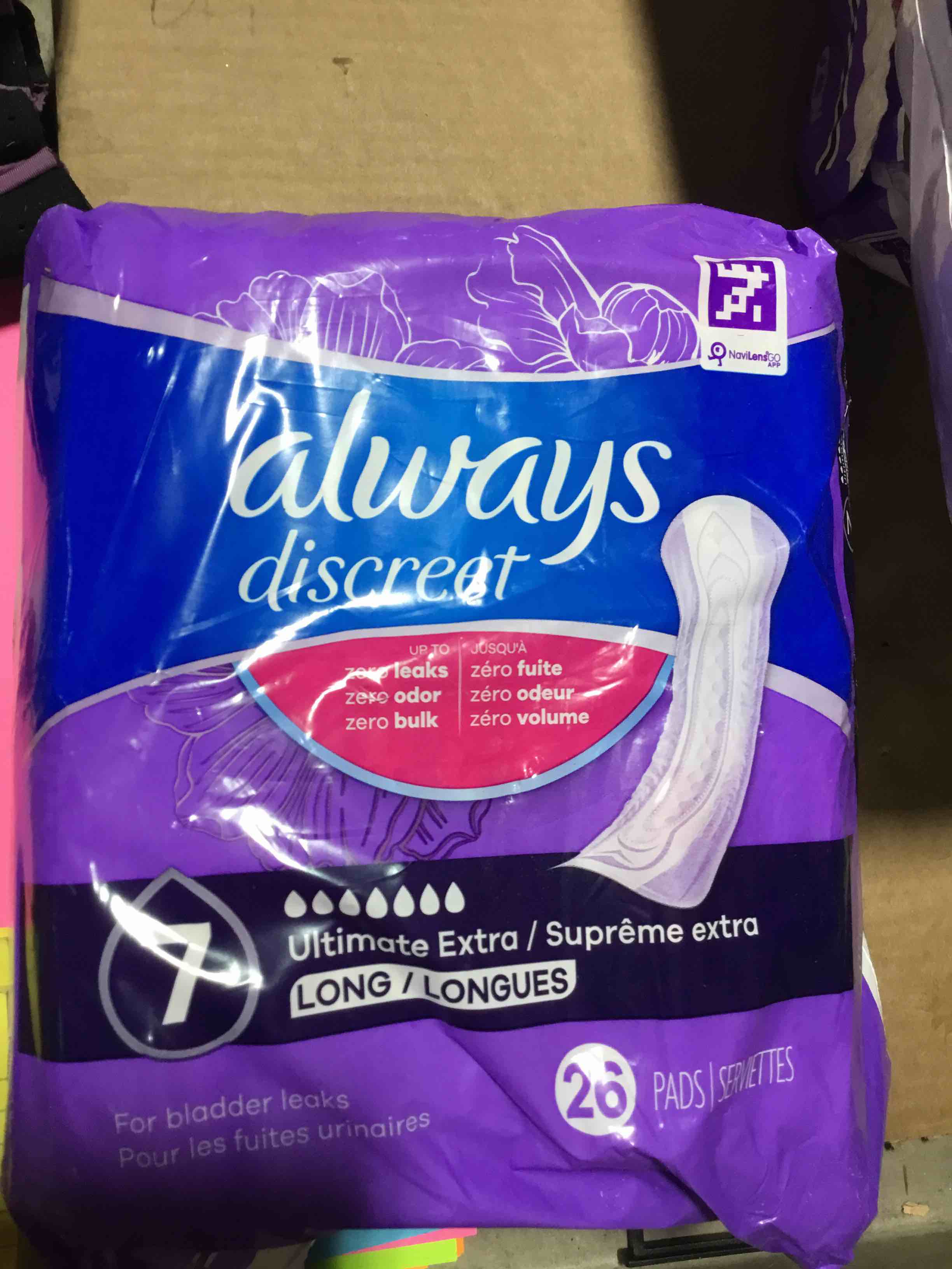 Condition photo showing New/Like New for Always Discreet Ultimate Extra Protection 7 Drop Base Pads - 26ct