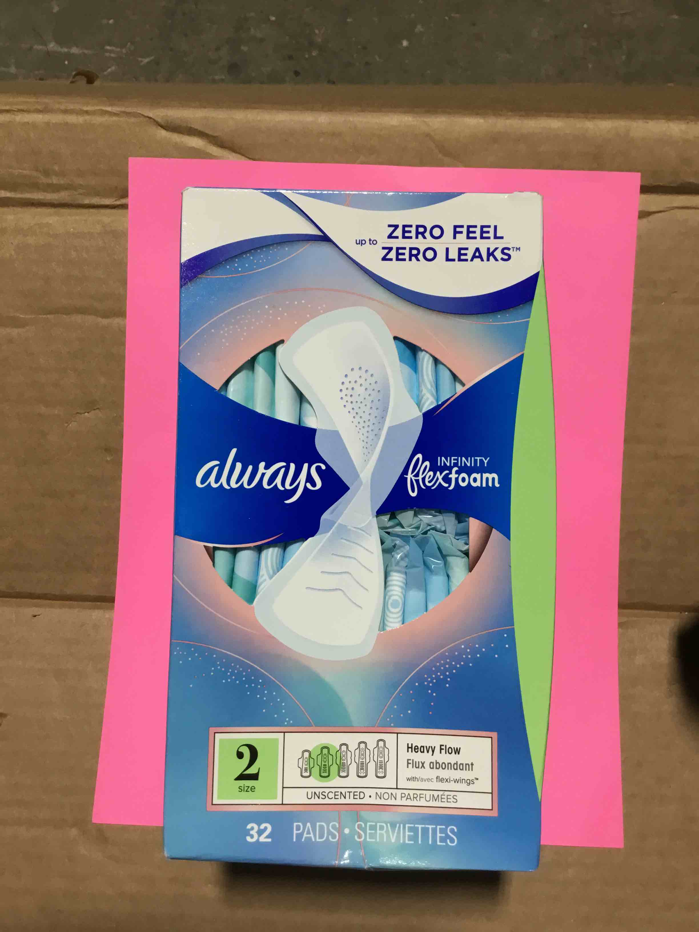 Condition photo showing New/Like New for Always Infinity FlexFoam Pads for Women - Size 2 - Super Absorbency - Unscented - 32ct