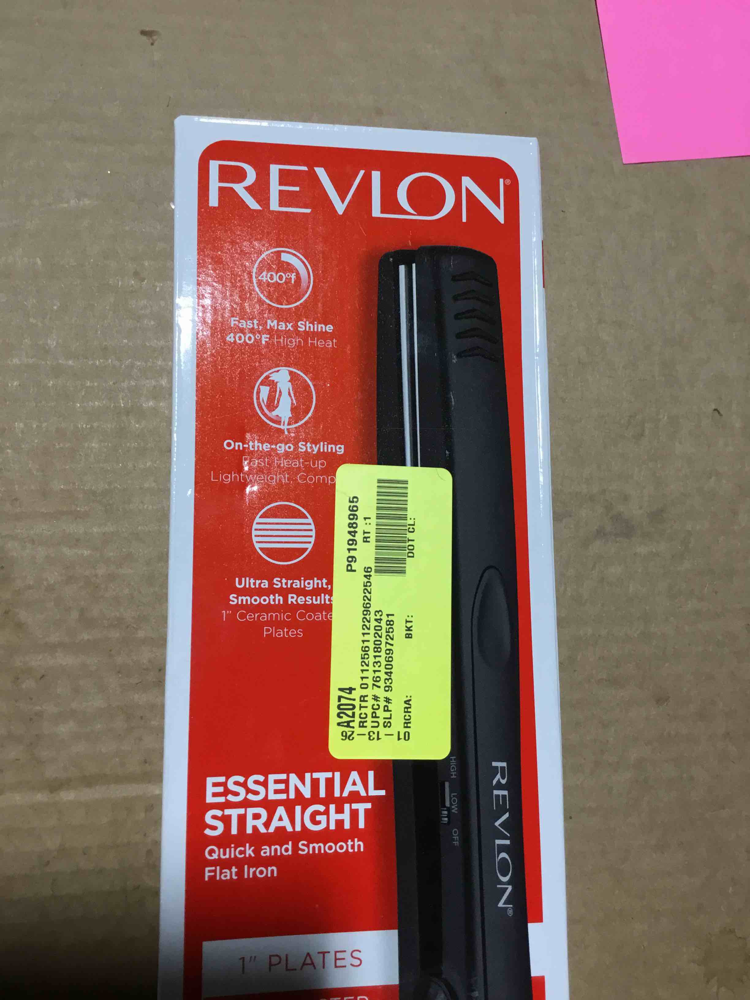 Condition photo showing New/Like New for Revlon Essentials Ceramic 1 Flat Iron Black