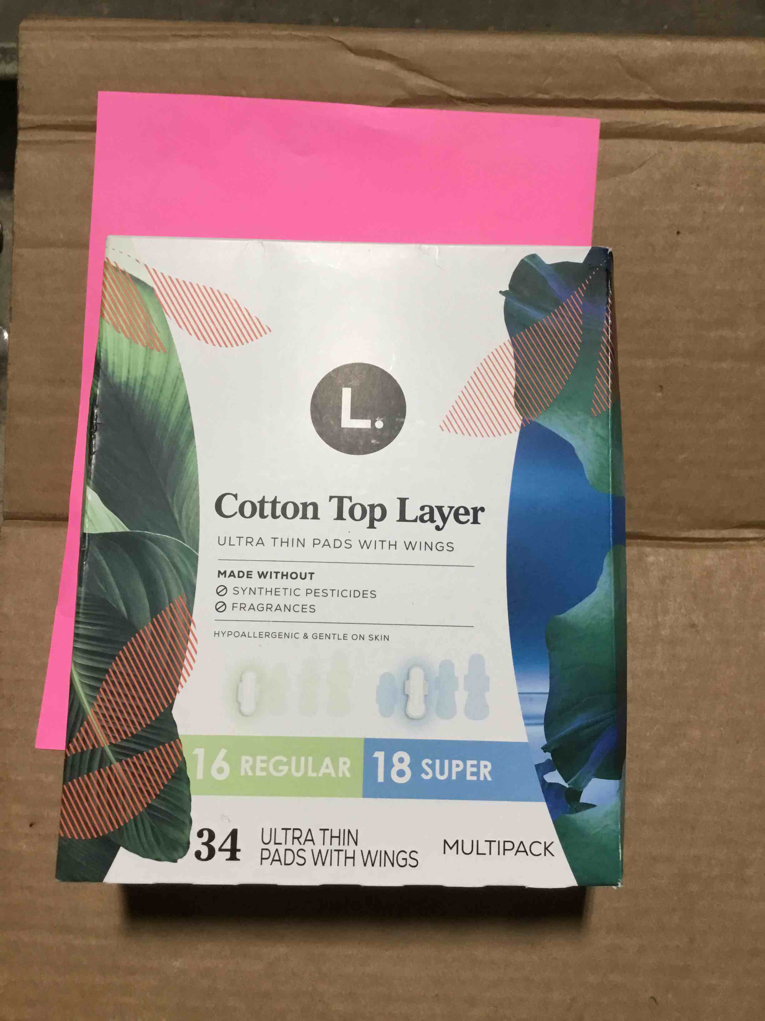 Condition photo showing Good Condition for L. Organic Cotton Top Layer Ultra Thin Pads - Regular/Super Absorbency - 32ct