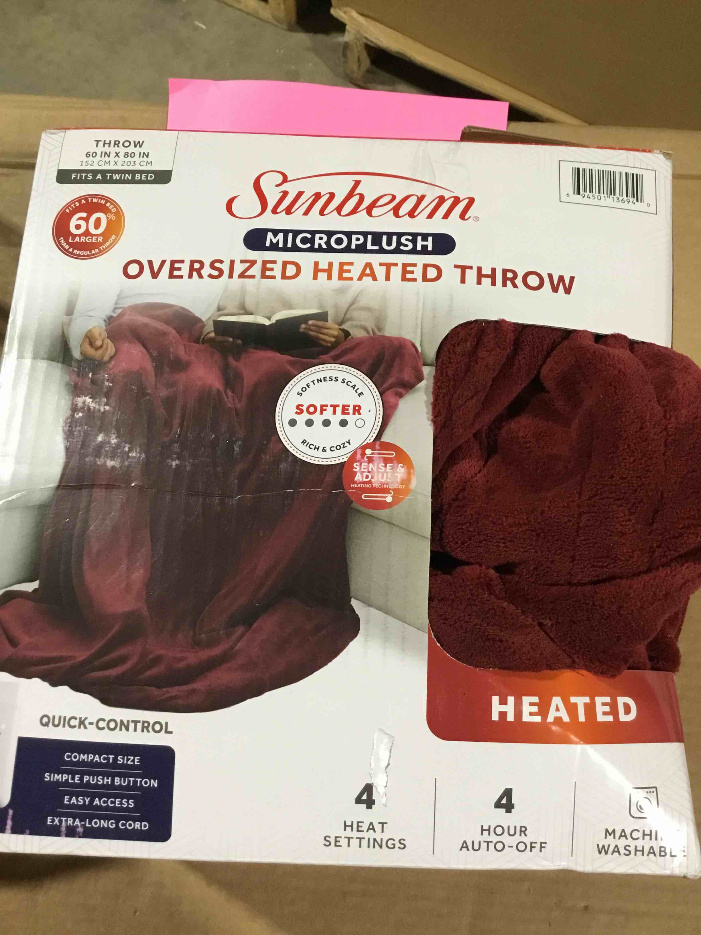 Condition photo showing New/Like New for Sunbeam Microplush Oversized Heated Throw 