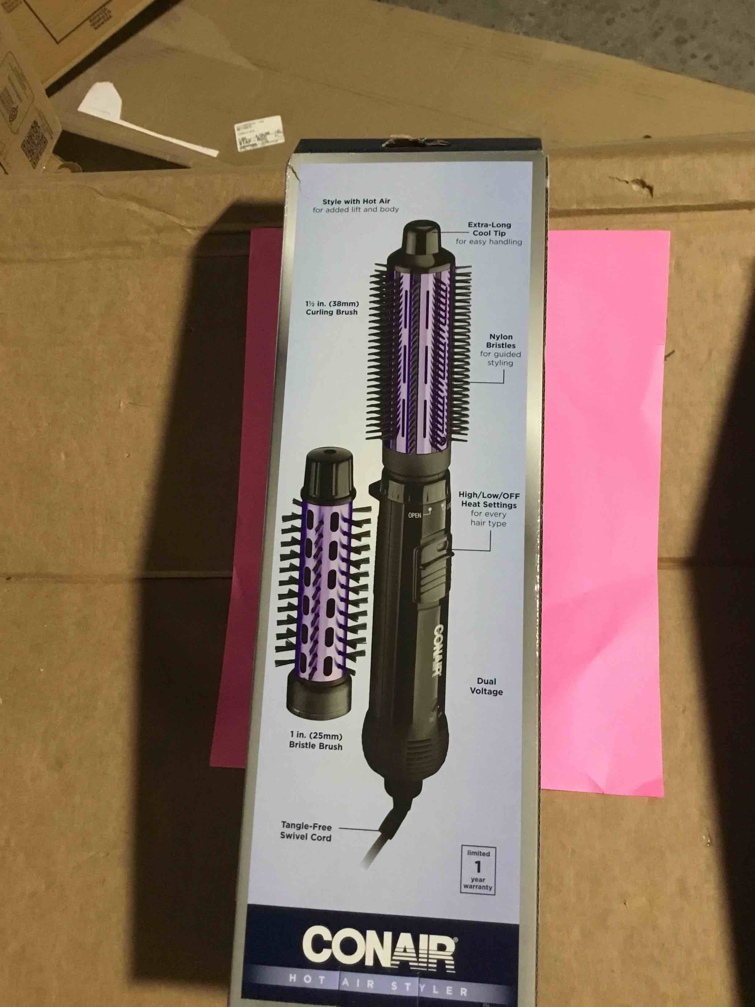 Condition photo showing Good Condition for Conair 2-in-1 Hot Air Curling Combo  Includes 1.5-inch Curl Brush and 1.0-inch Aluminum Bristle Brush CD160NN