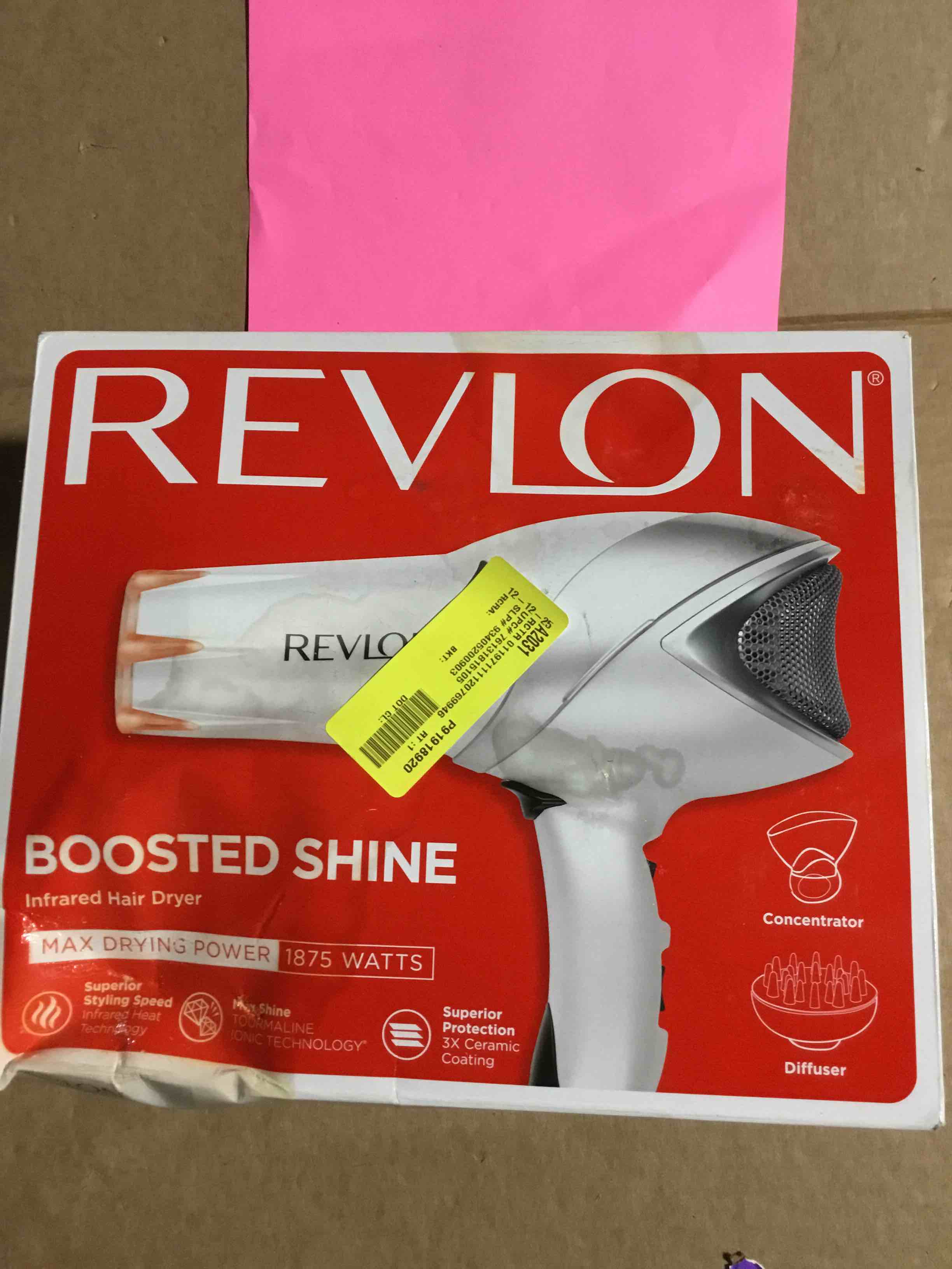 Condition photo showing New/Like New for Revlon 1875W Infrared Heat + Ceramic Hair Dryer  White