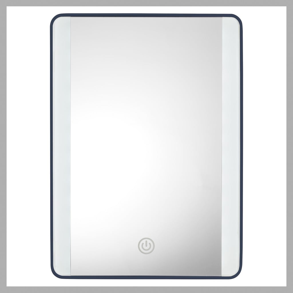 conair led lighted 1x magnification vanity makeup mirror  glossy navy finish