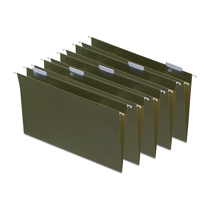 staples 5 tab 100% recycled hanging folders