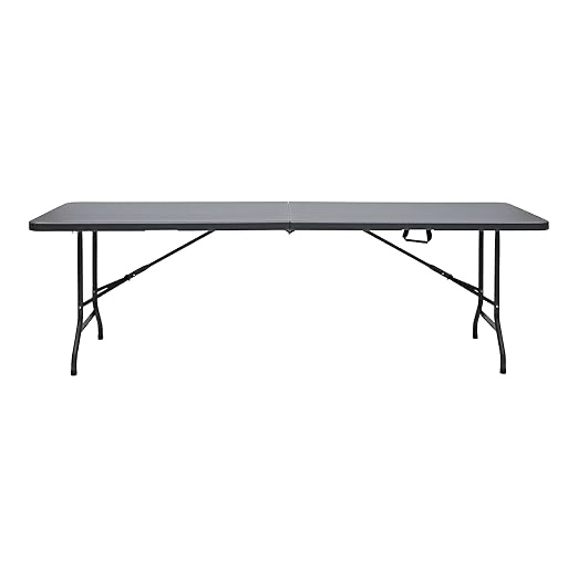 Iceberg IndestrucTable Too 1200 Series Center-Folding Table, Indoor/Outdoor, Charcoal, 30" W x 96" L x 29" H
