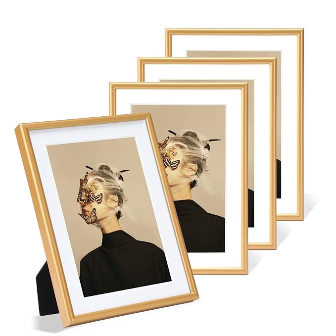 elsa l 4"x6" matted to 3"x4" "2024" mat picture frame gold pack of 3