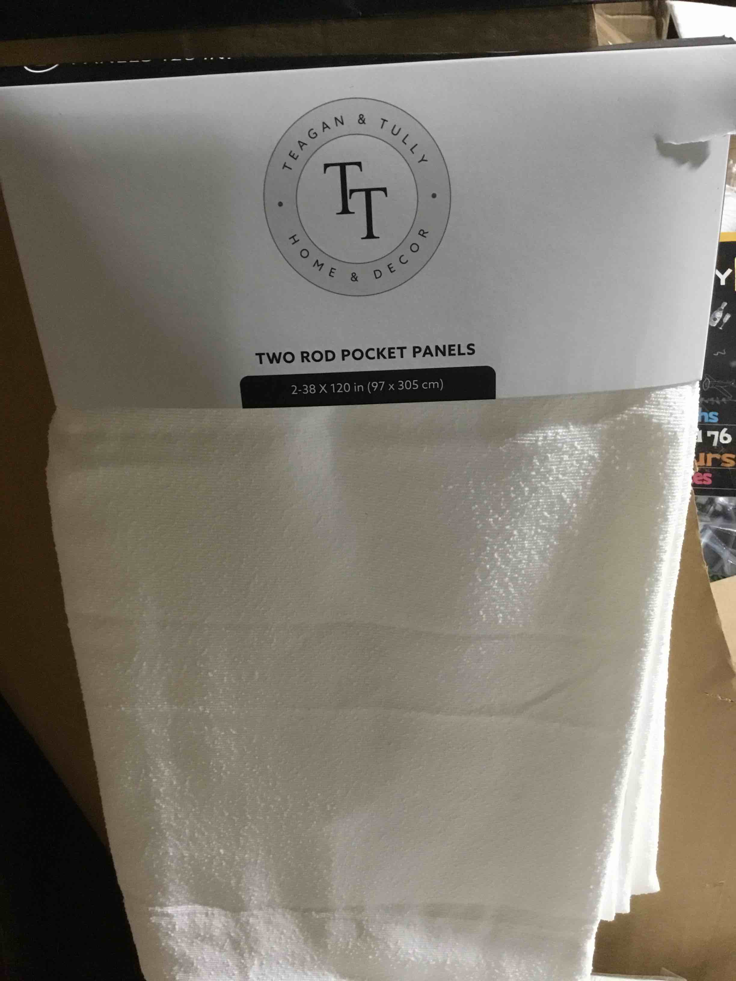 Condition photo showing New/Like New for Teagan & Tully Two Rod Pocket Panels 2-38 x 120 in (97 x 305 cm)